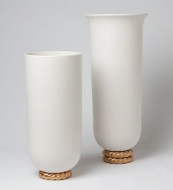 Golden Ceramic Rope Vases