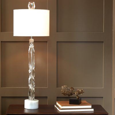 Facette Lamp with White Marble Base by Roger Thomas for Studio A Home