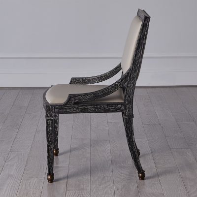 Seine Side Chair - Black with Grey Leather by Roger Thomas for Studio A Home