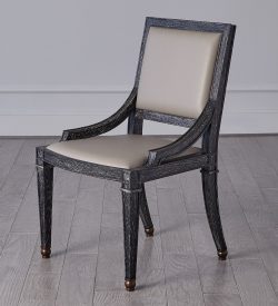 Seine Side Chair - Black with Grey Leather by Roger Thomas for Studio A Home