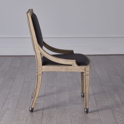 Seine Side Chair - Grey with Black Leather by Roger Thomas for Studio A Home