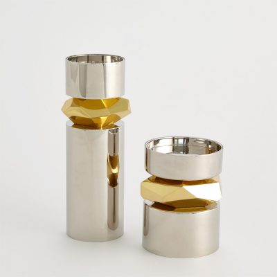 Romano Nickel Candle Holders by Roger Thomas for Studio A Home
