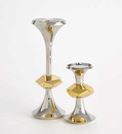 Gabriel Nickel Candle Holders by Roger Thomas for Studio A Home