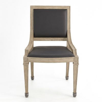 Seine Side Chair - Grey with Black Leather by Roger Thomas for Studio A Home