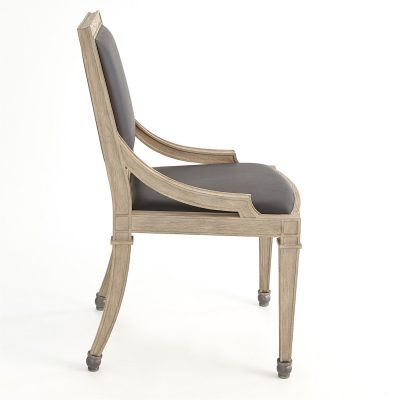 Seine Side Chair - Grey with Black Leather by Roger Thomas for Studio A Home