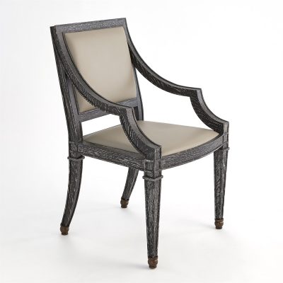 Seine Arm Chair - Black with Grey Leather by Roger Thomas for Studio A Home