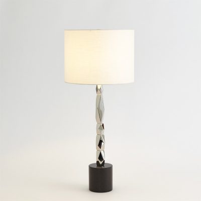 Facette Block Table Lamp Nickel by Roger Thomas for Studio A Home