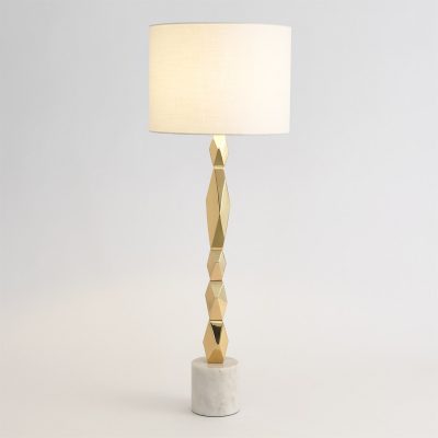 Facette Block Table Lamp Brass by Roger Thomas for Studio A Home