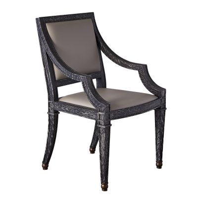 Seine Arm Chair - Black with Grey Leather by Roger Thomas for Studio A Home