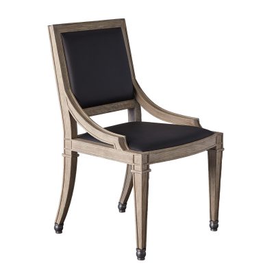 Seine Side Chair - Grey with Black Leather by Roger Thomas for Studio A Home