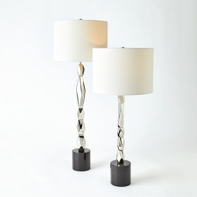 Facette Block Table Lamp Nickel by Roger Thomas for Studio A Home