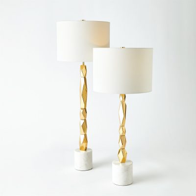 Facette Block Table Lamp Brass by Roger Thomas for Studio A Home