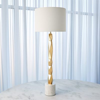 Facette Block Table Lamp Brass by Roger Thomas for Studio A Home